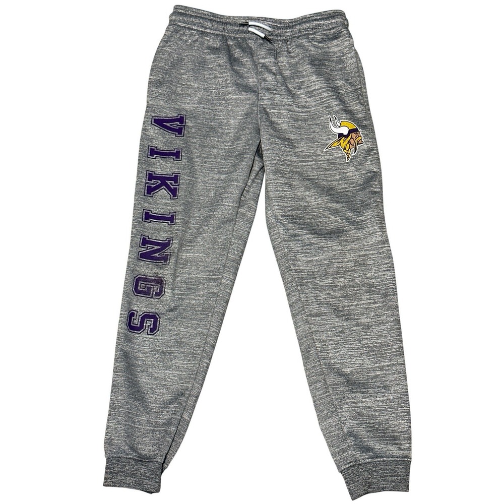 Minnesota Vikings NFL Heathered Gray D/string Jogger Sweat Pants Youth Size14-16